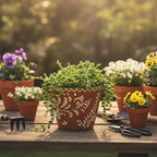 Handpainted Bloom Haven Terracotta Planter