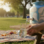 Handpainted Blue wave Terracotta Water Dispenser