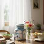 Handpainted Blue wave Terracotta Water Dispenser