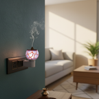 Lavender-Haze Glass Camphor & Oil Diffuser Lamp (Kapoor Dani)