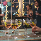 Handcrafted Vintique Crystal Wine Glasses – Set of 6