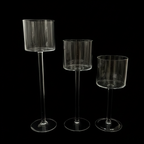 Luminé Trio — Borosil Glass Candle Stands (Set of 3)
