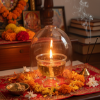 Jyoti Aavaran — Borosil Sacred Diya with Glass Cover