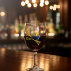 HandPainted Midnight Swirl Wine Glass Set (Set of 6)