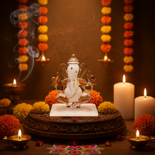 Mangalmurti Aura — Borosil Ganeshji Idol