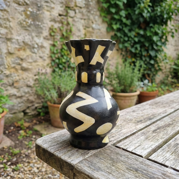 Handpainted Midnight Earth Terracotta Vase