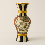 Handpainted Folk Harmony Terracotta Vase