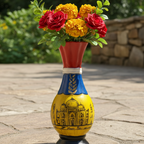 Handpainted Royal Taj Terracotta Vase
