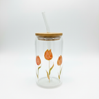 HandPainted TriTulip Sip — Borosil Glass Sipper