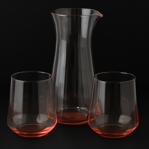 ClearServe Borosilicate Jar with 6 Glasses