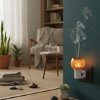 AutumnLeaf Glass Camphor & Oil Diffuser Lamp (Kapoor Dani)