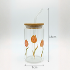 HandPainted TriTulip Sip — Borosil Glass Sipper
