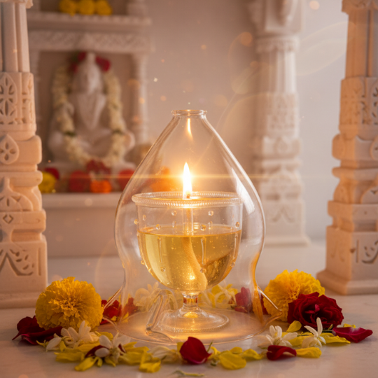 Prakaash Aavritti — Borosil Diya with Glass Cover