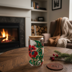 HandPainted Hibiscus Bloom Sip — Glass Sipper