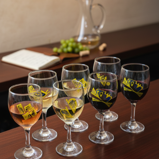 Handcrafted Vintique Crystal Wine Glasses – Set of 6