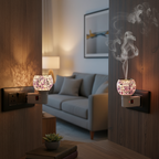 LilacWhisper Glass Camphor & Oil Diffuser Lamp (Kapoor Dani)