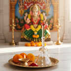 Pooja Glass Ghanti and Diya