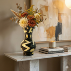 Handpainted Midnight Earth Terracotta Vase