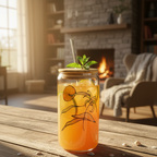 HandPainted Sunnyside Sip — Borosil Glass Sipper