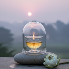 Jyoti Aavaran — Borosil Sacred Diya with Glass Cover