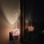 LilacWhisper Glass Camphor & Oil Diffuser Lamp (Kapoor Dani)