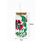 HandPainted Hibiscus Bloom Sip — Glass Sipper