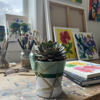 Handpainted Forest Bloom Terracotta Planter