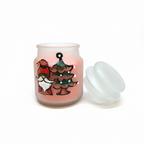 HandPainted Santa Noël — Frosted Glass Scented Candle Set (Set of 3) - Christmas