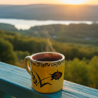 Handpainted Bloom Terracotta Cup (Set of 6)