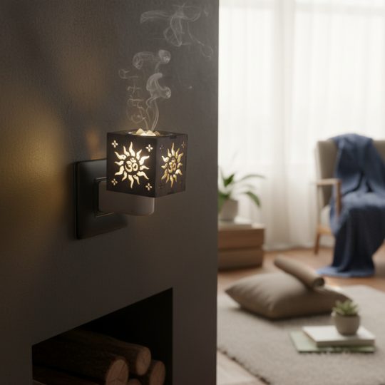 Handcrafted MDF SunGlow Camphor & Oil Diffuser Lamp (Kapoor Dani)
