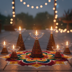 Pooja Glass Ghanti and Diya