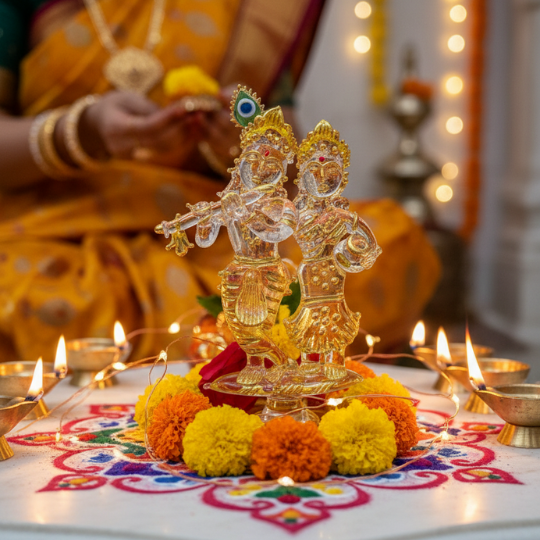 Yugala Ananda — Borosil Radha Krishna Idol