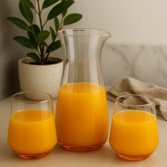 ClearServe Borosilicate Jar with 6 Glasses