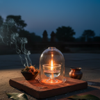 Jyoti Aavaran — Borosil Sacred Diya with Glass Cover