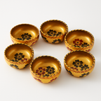 Handpainted Earth Bloom Terracotta Bowl Set (Set of 6)