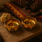 Handpainted Earth Bloom Terracotta Bowl Set (Set of 6)