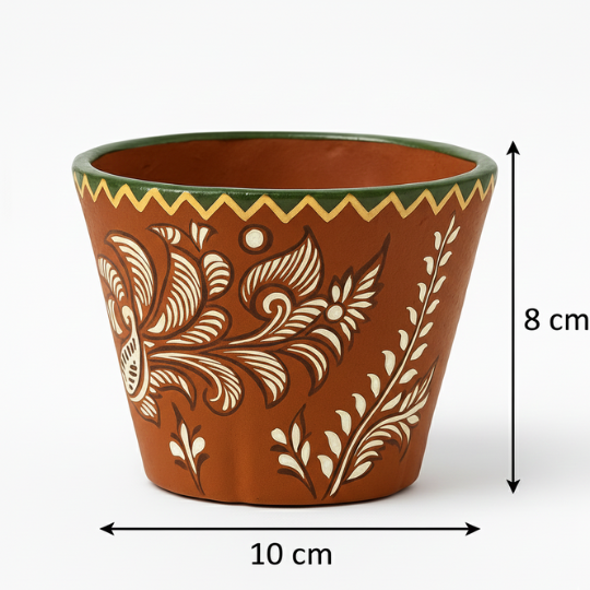 Handpainted Bloom Haven Terracotta Planter