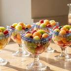 Hand-Painted Blossom Grace Utility Bowl (Set of 6)