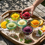 HandPainted Artisan Aura Crystal Cocktail Glasses — Set of 6