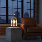 Handcrafted GeoGlow MDF Table Lamp
